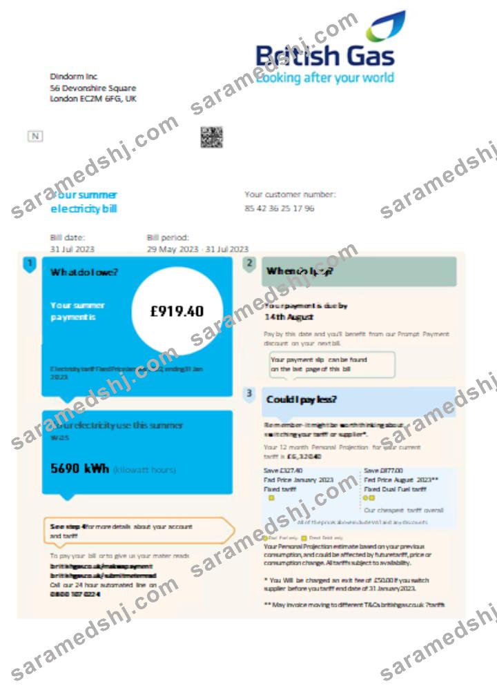 British gas electricity utility business bill SCR